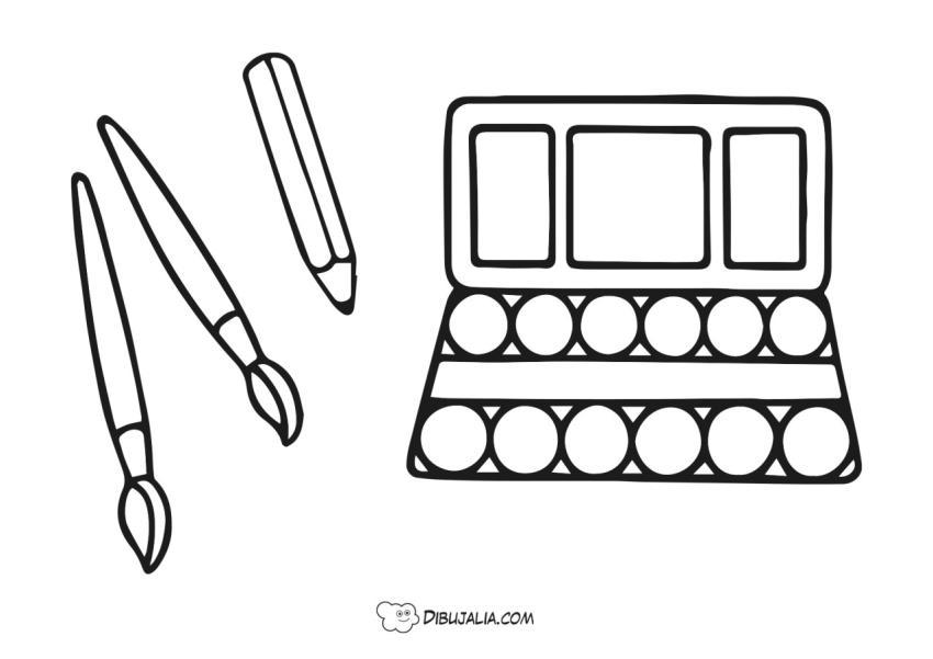 Acuarelas y pinceles