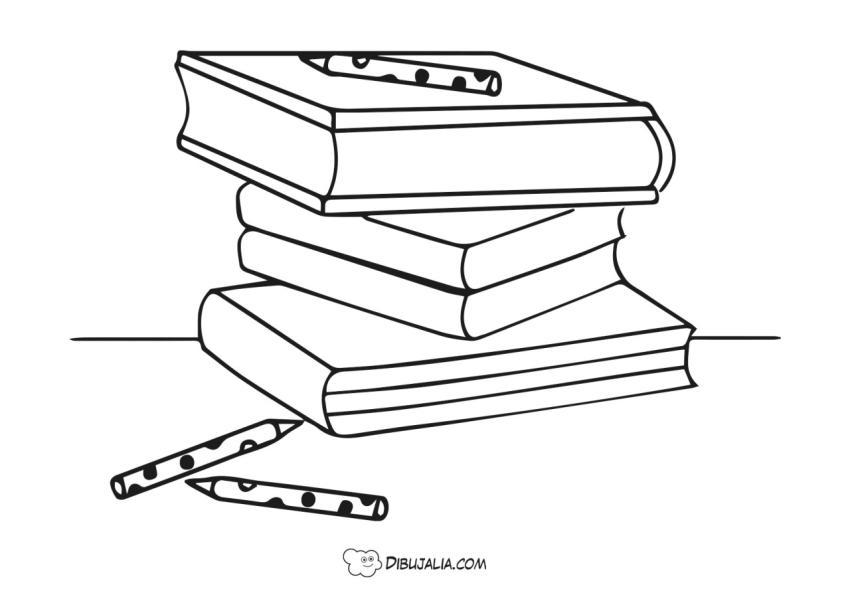 Pila de libros y lapices