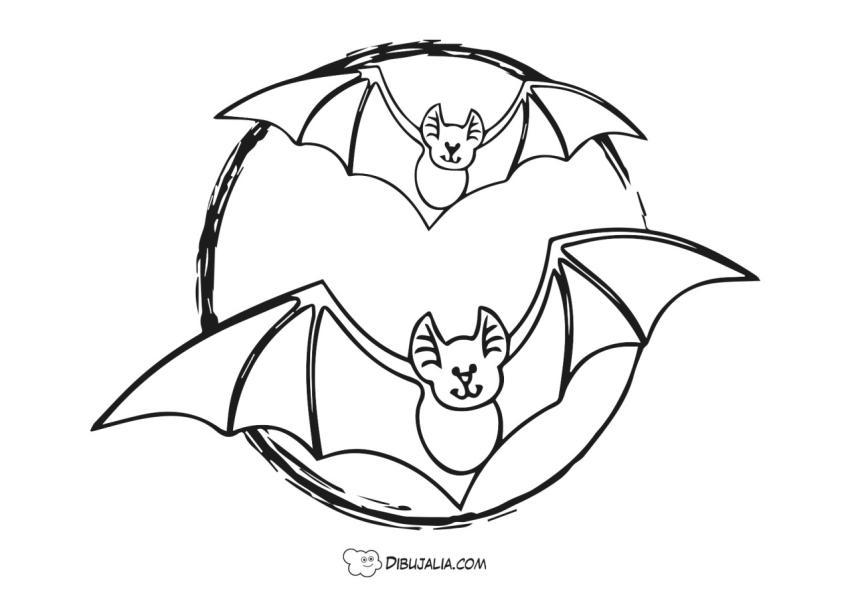 Murciélagos con luna llena