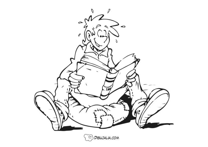 Chico leyendo libros