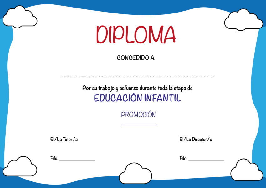 Plantilla de Diploma Educación Infantil