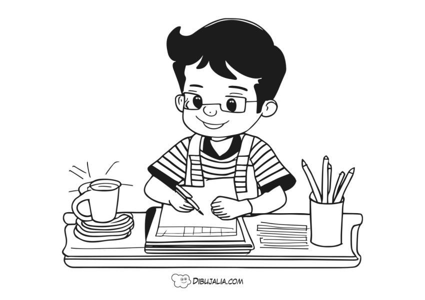 Un niño muy estudiante