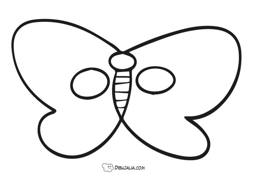 Antifaz plantilla de Mariposa