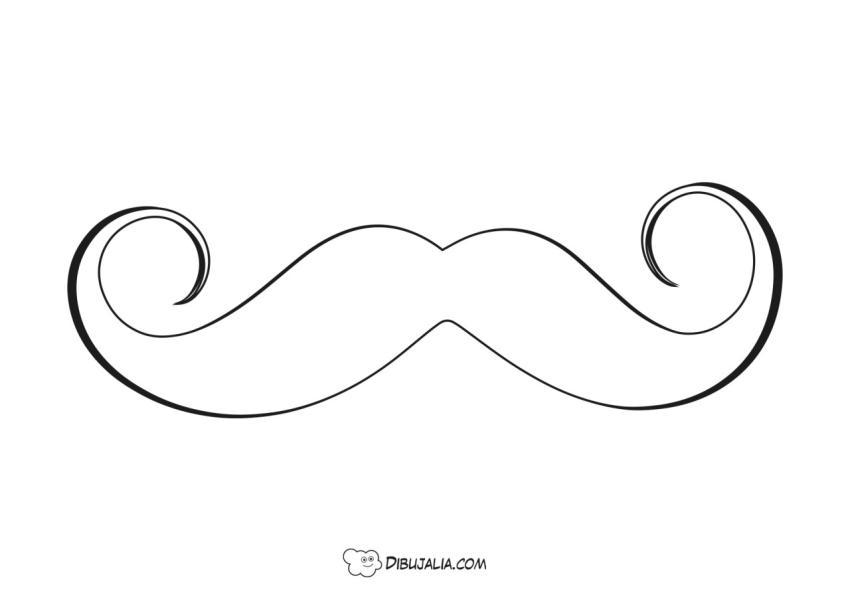 Silueta de bigote para colorear