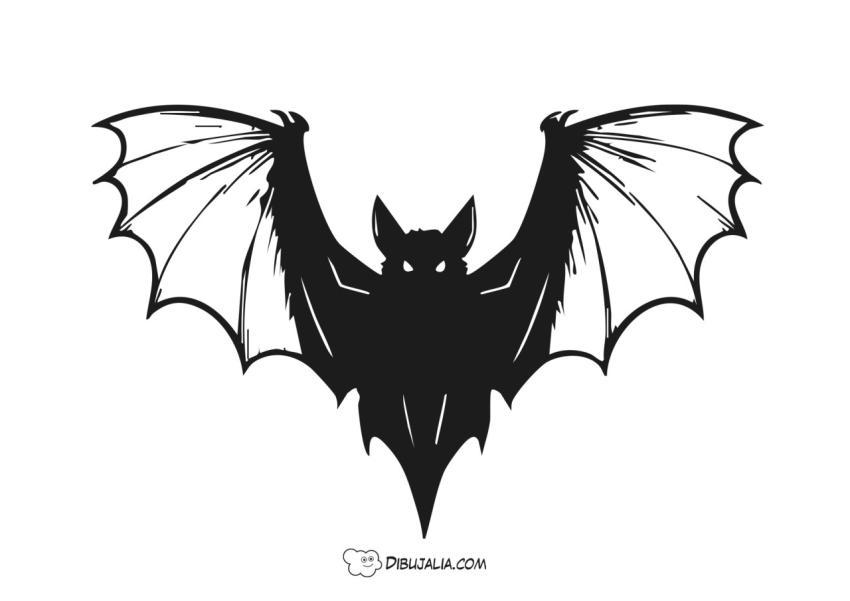 Silueta Murciélago con grandes Alas