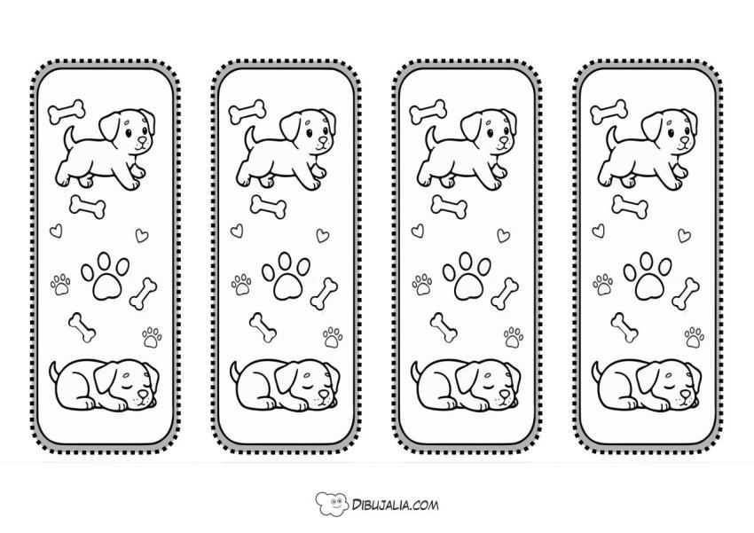 Plantillas de Marcapáginas Perritos