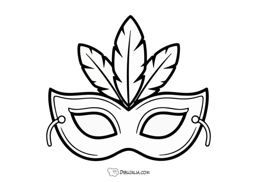 Antifaz con Plumas para Carnaval