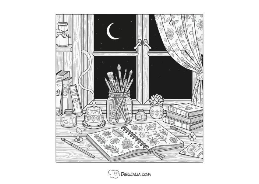 Estudio de Pintura de Noche