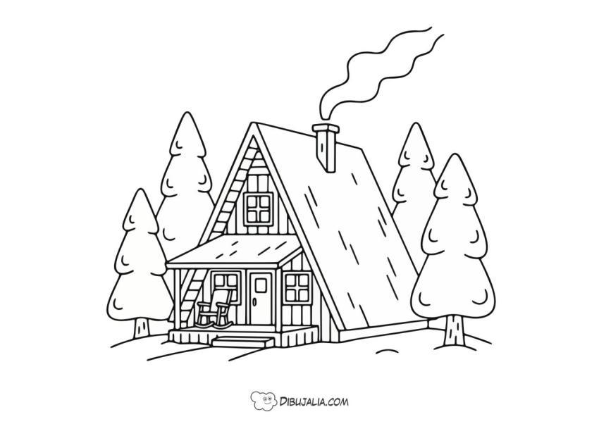 Cabaña de Bosque en Invierno