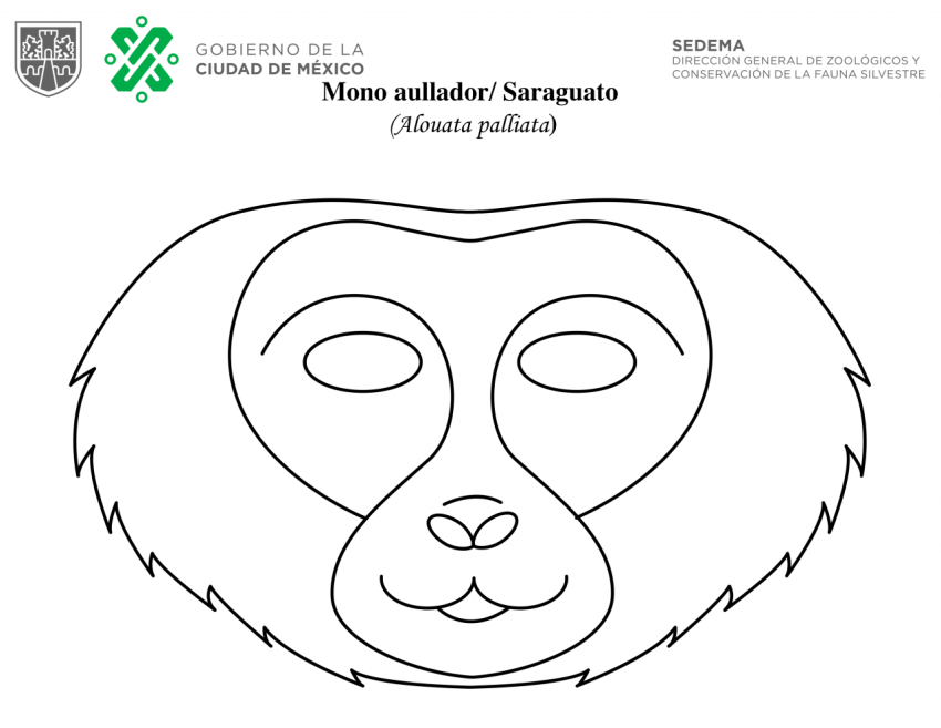 Máscara de mono aullador