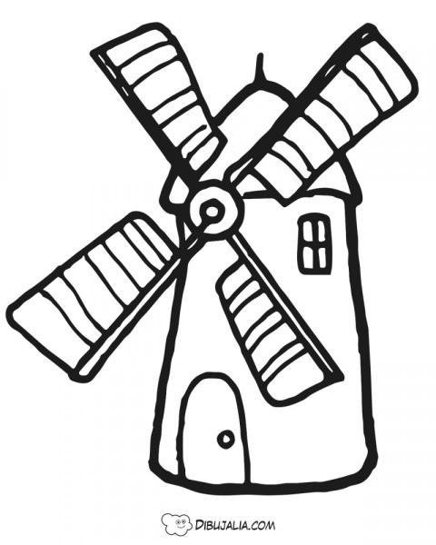 Molino de viento con aspas