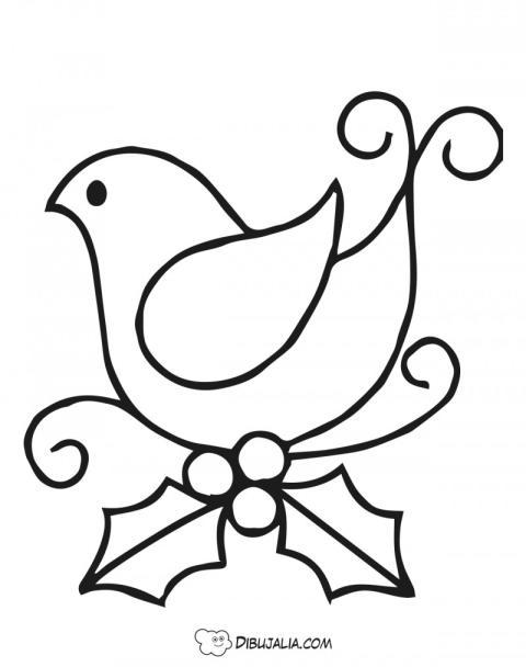 Paloma Paz con hojas de acebo