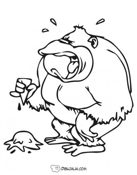 Gorila pierde helado