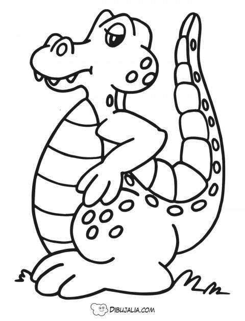 Caiman con gran cola