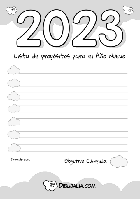 Lista Propositos An?o Nuevo