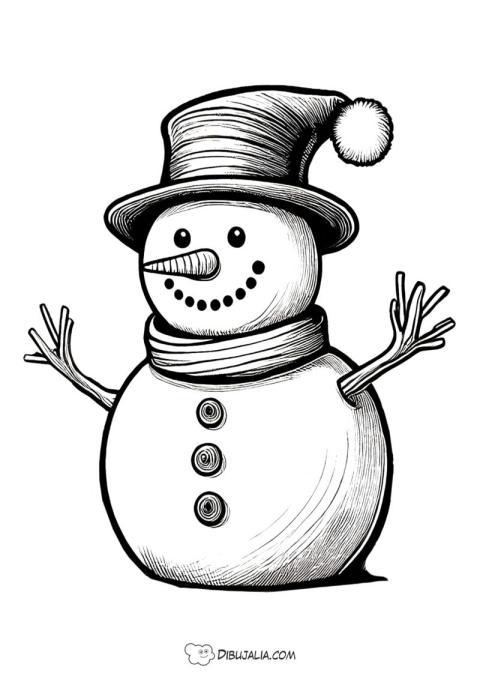 Muñeco de nieve con gorro
