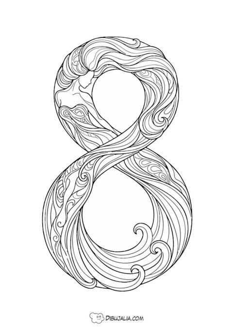 8M con Silueta de Mujer