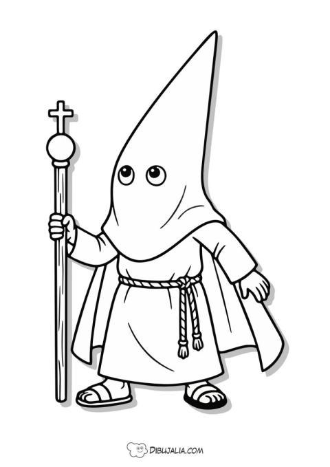 Nazareno con un Bastón de Cruz