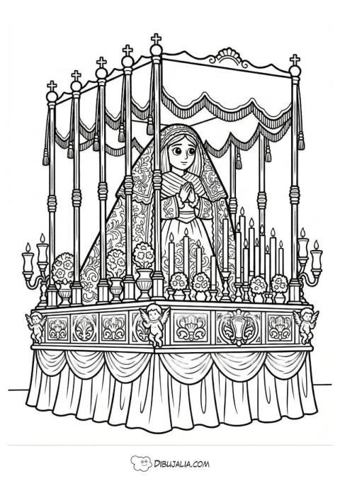 Paso de Semana Santa con Virgen