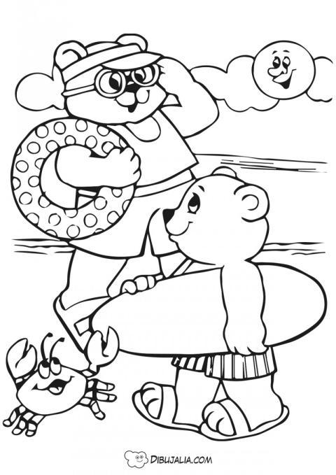 Ososcon  juguetes en la  playa