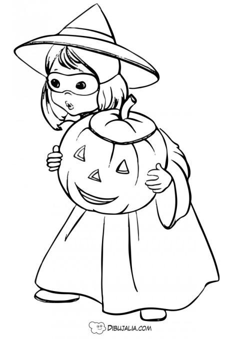 Brujita con calabaza