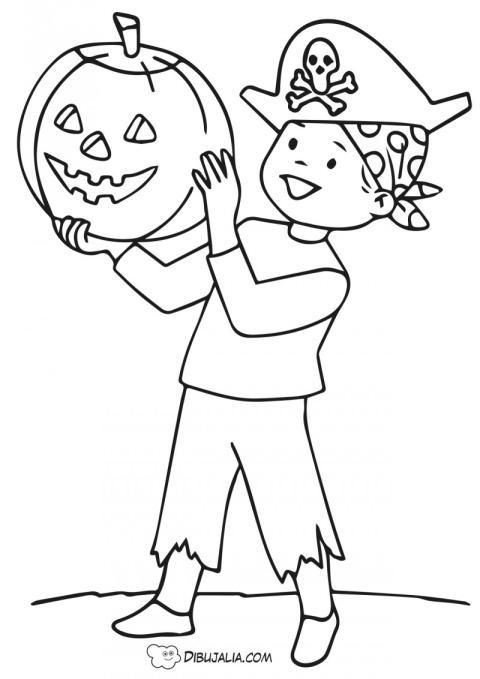 Niño pirata en halloween