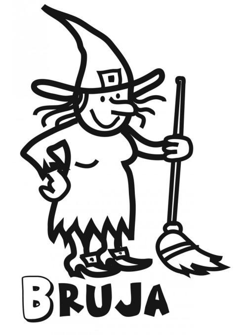 Bruja tipica para colorear