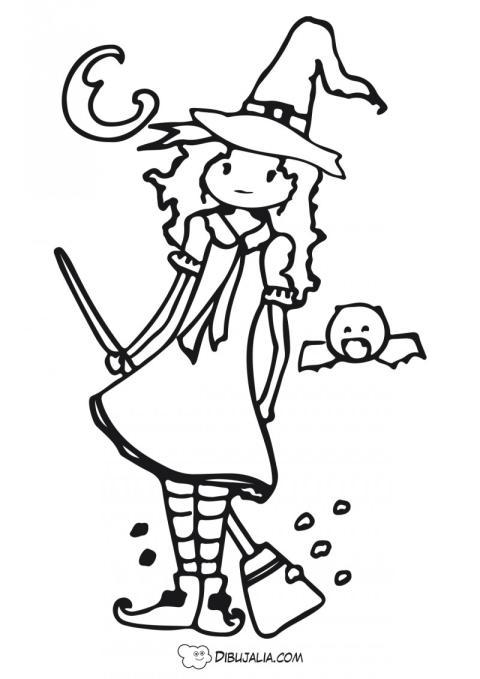 Bruja nin?a con escoba