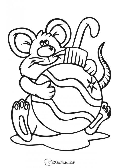 Bola de navidad y ratón