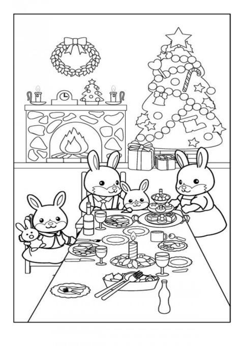 Cena de nochebuena con animales