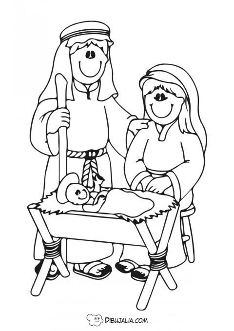 Maria y José cuna del  nin?o Jesús