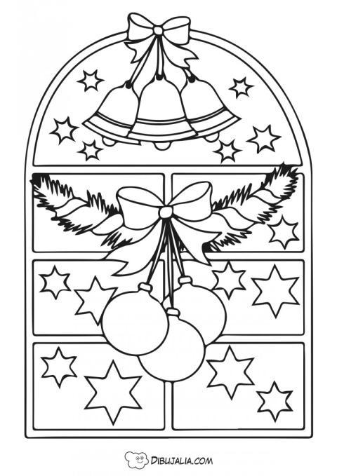 Ventana con objetos navidad