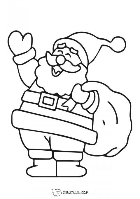 Papa Noel con un saco de regalos