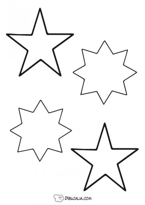Siluetas de estrellas de navidad