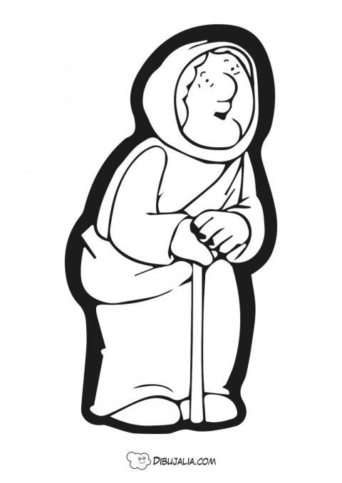 Anciana para el portal Belén