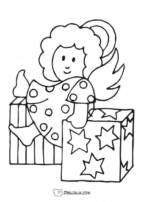 Ángelito con regalos de navidad