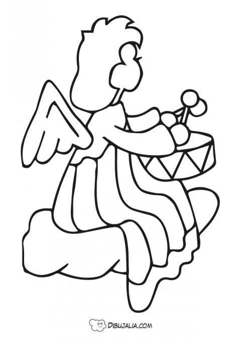 Ángel tocando el tambor