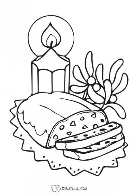 Bizcocho de navidad con velas