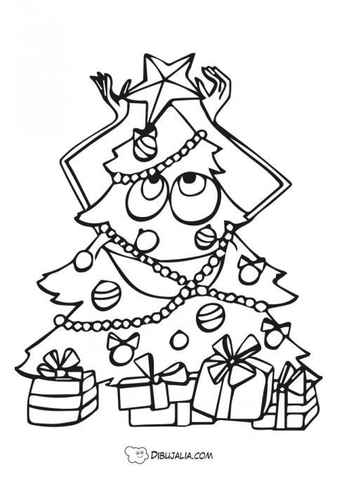 Arbol navidad estrellas y regalos