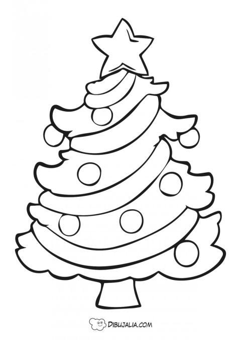 Árbol Navidad bolas y estrellas