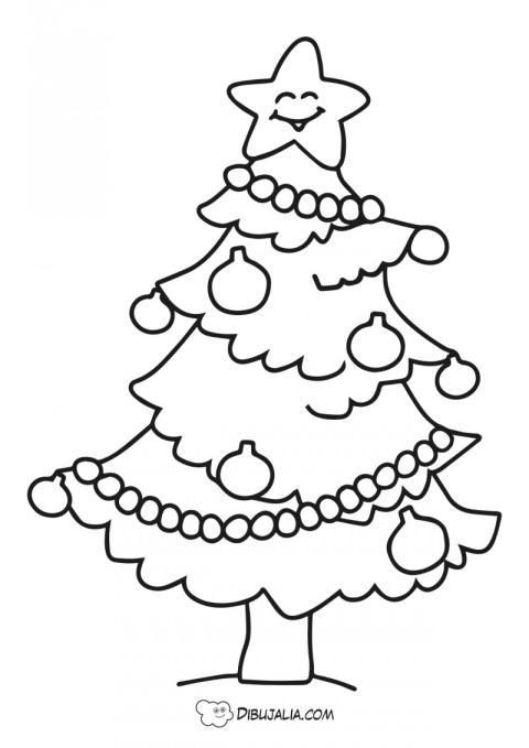 Árbol de Navidad estrella sonriente