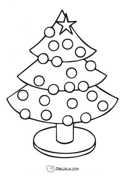 Ärbol de navidad con bolas