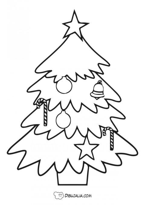 Abeto de navidad con adornos