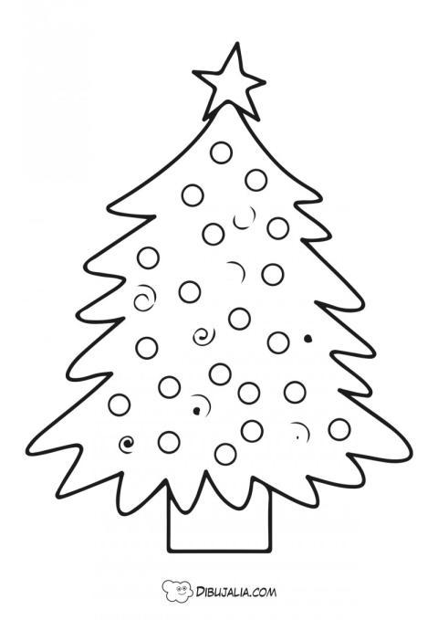 Árbol de navidad con bolas para decorar
