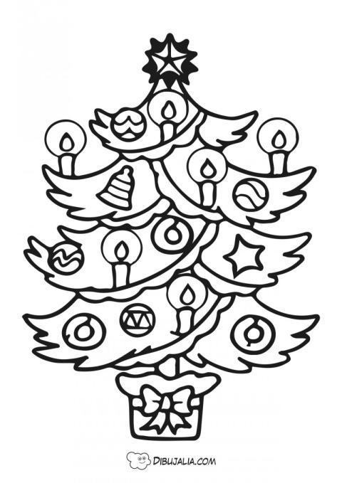 Árbol de navidad velas encendidas