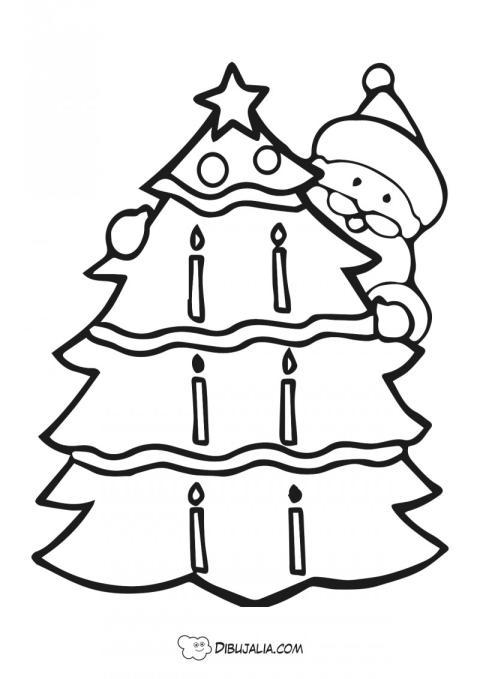 Ärbol de Navidad Papa Noel escondido