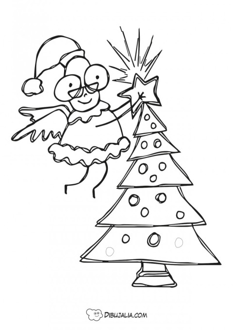 Decorando árbol navidad