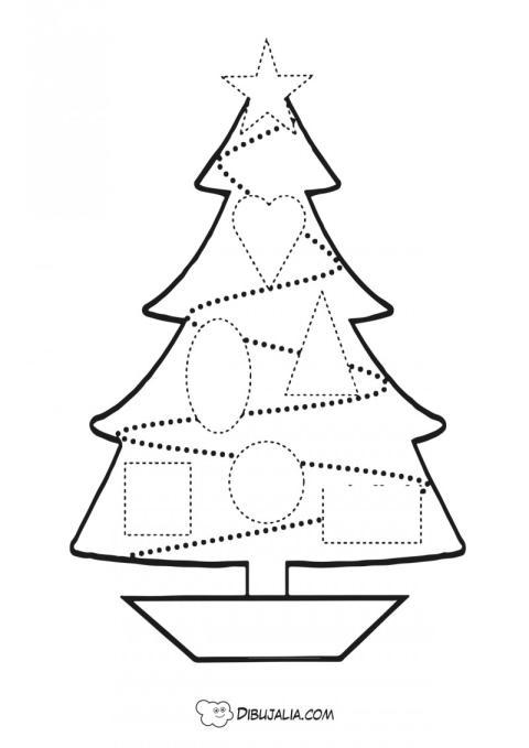 Ábol navidad con formas geométricas