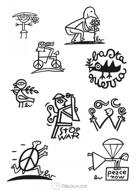 Iconos y dibujos por la paz v3