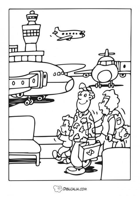 Viajeros en el aeropuerto